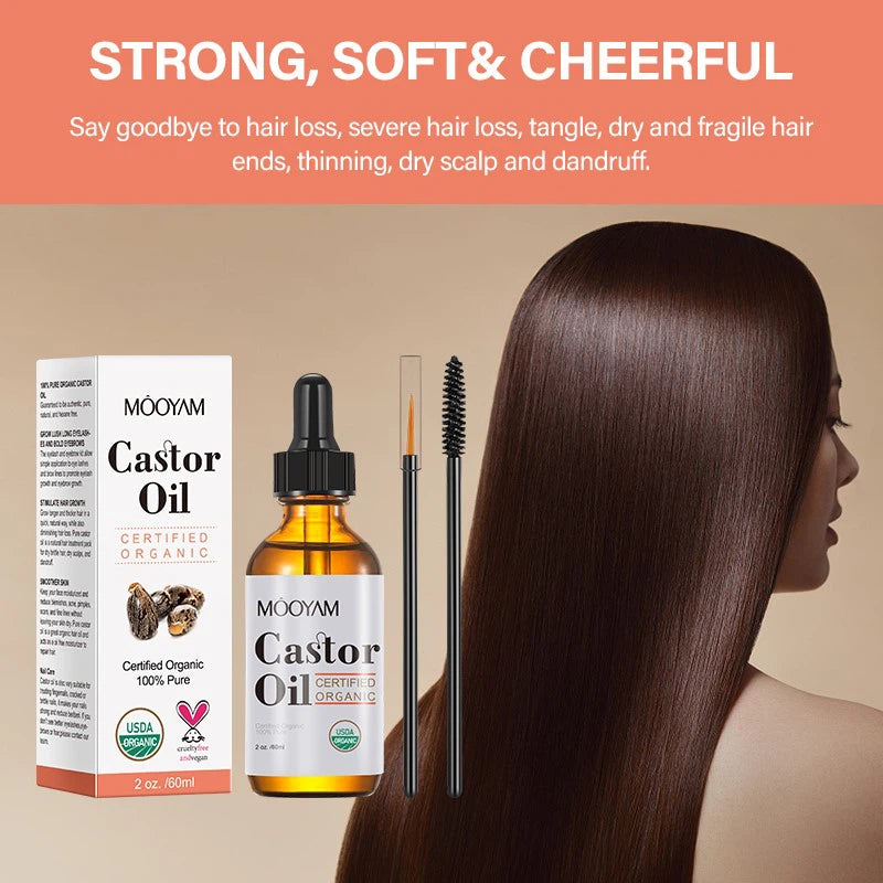 MOOYAM 100%CASTOR OIL ANTI HAIR LOSS AND EYEBROW/LASHES