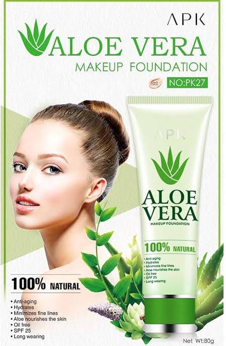 APK ALOEVERA MAKEUP FOUNDATION 100% NATURAL 80G TUBE