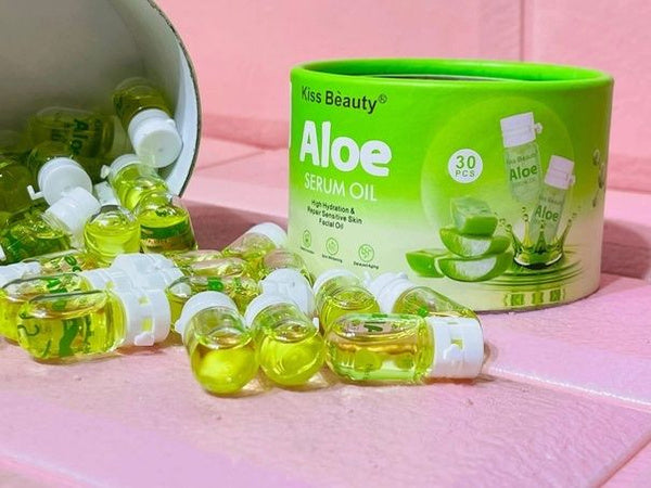 kiss beauty aloe vera KISSBEAUTY ALOE SERUM OIL SKIN REPAIRING AMPOULES 2ML –  www.onlinemart.com.pk