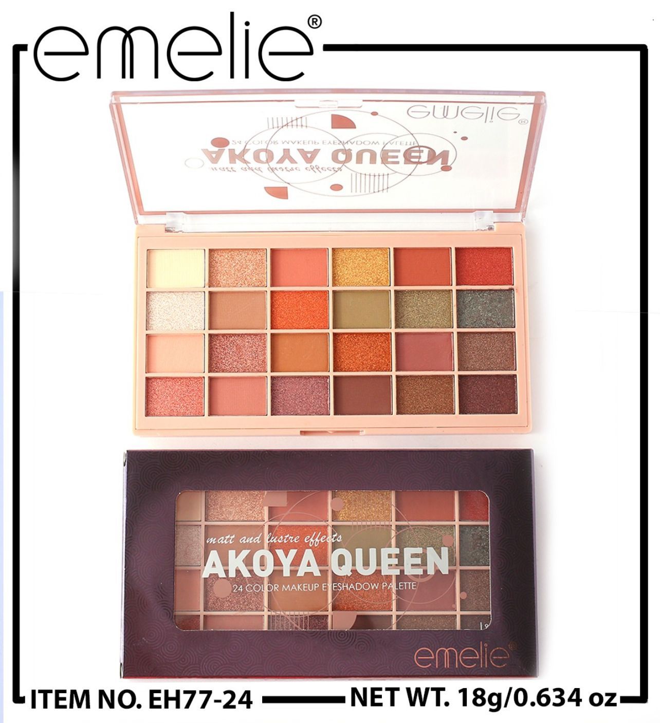 EMELIE 24 COLOUR AKOYA QUEEN PALLETE A SETTING
