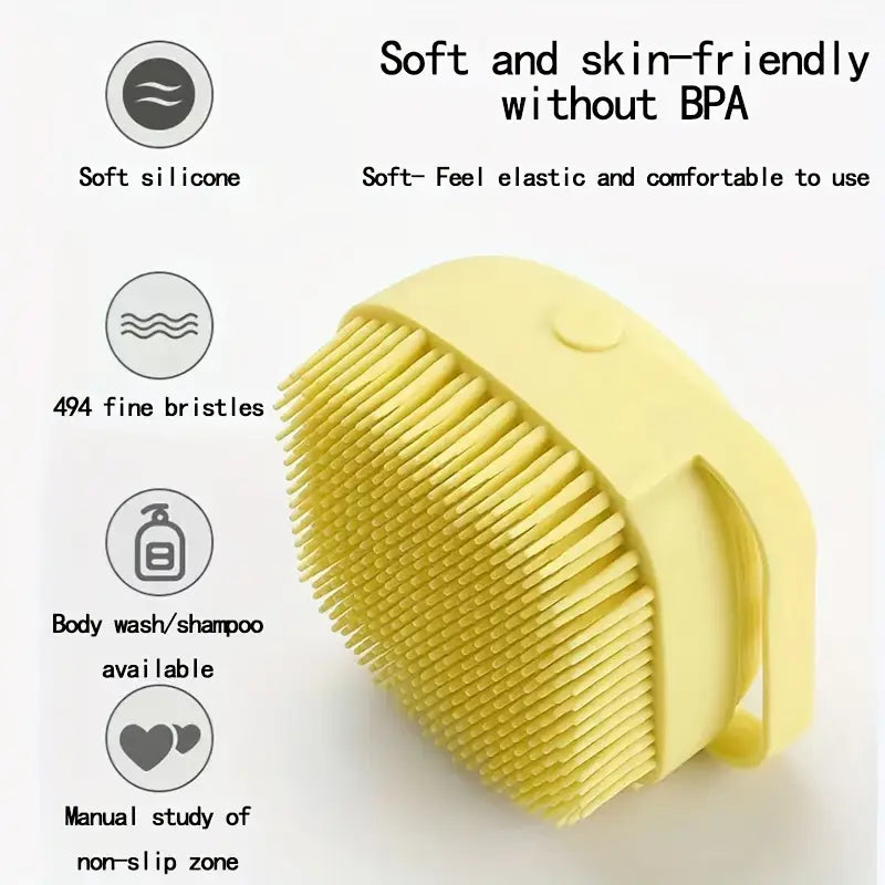 Soft Silicone Body Brush With Ergonomic Non-Slip Handle