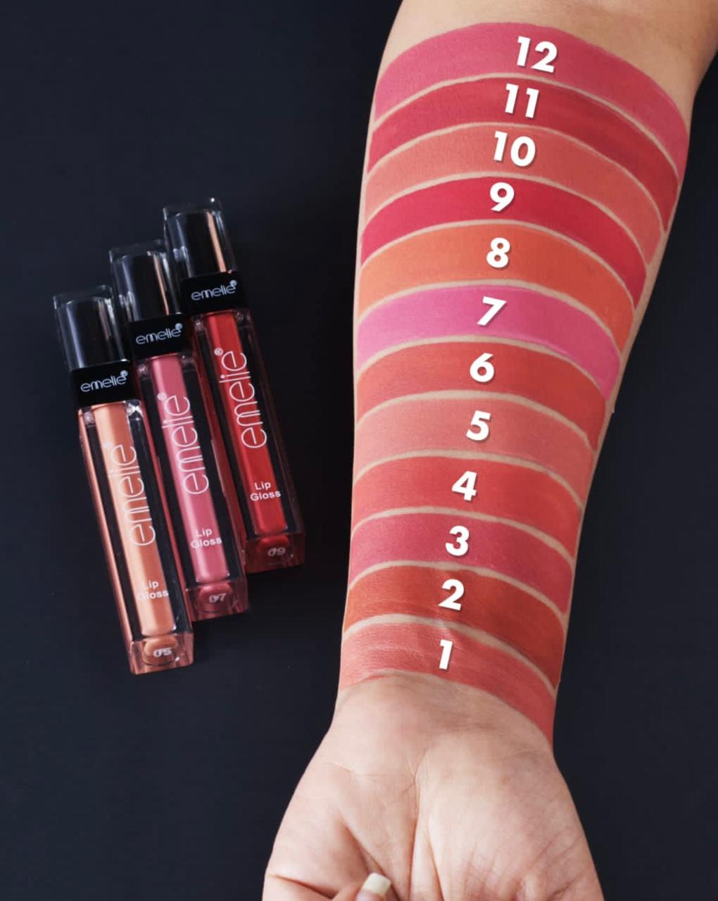 EMELIE PACK OF 12 LIPGLOSS F01 PINK SETTING