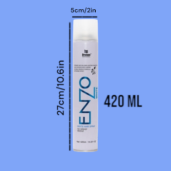 ENZO WHITE HAIR SPRAY ODOURE FRAGRANCE  NO GREASY RESIDUE HAIR SPRAY  (420 ml)