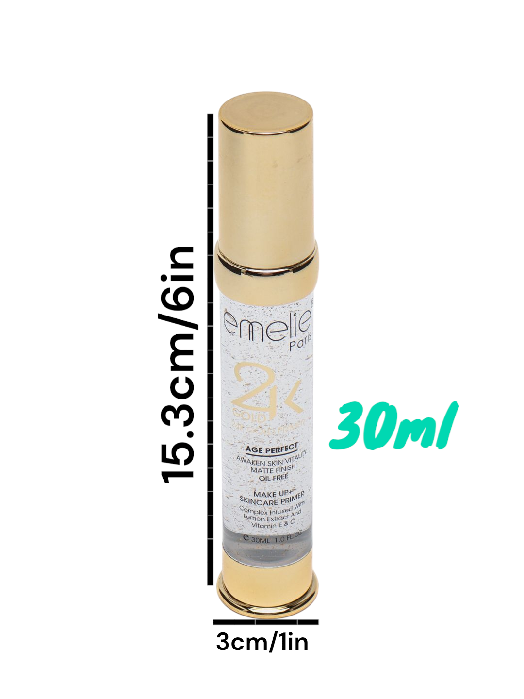 EMELIE 24k GOLD PRIMER BOTTLE 30ML.