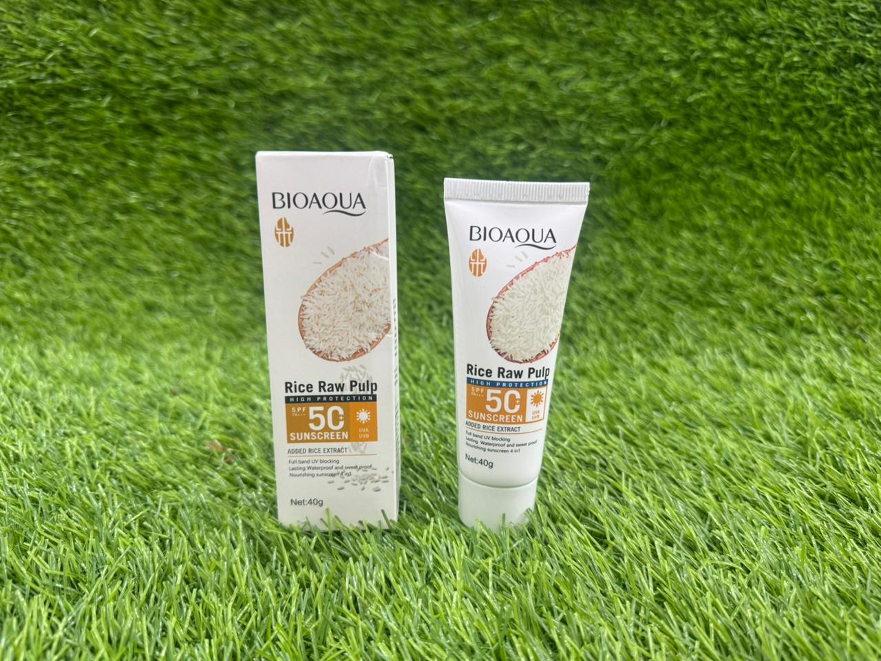 Bioaqua Rice Sunblock Spf50 Cream 50ml(ALL SKIN TYPES)(CAST FREE)
