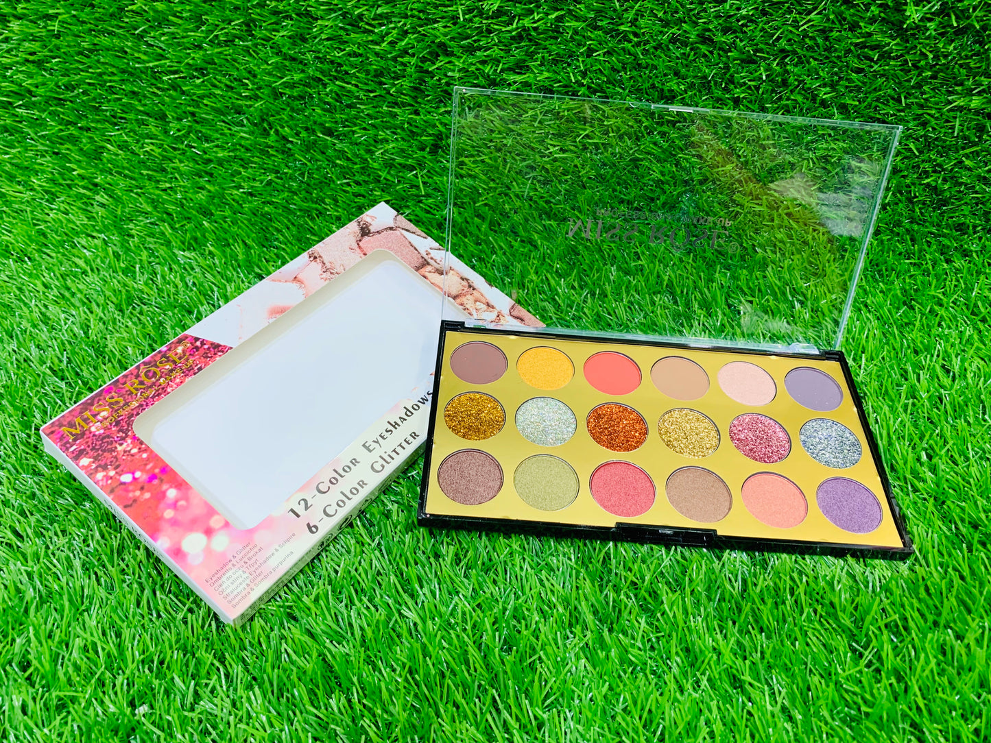 MISSROSE 6COLOUR GLITTER 12 COLOUR SHIMMER+MATT EYESHADOW PALLETE