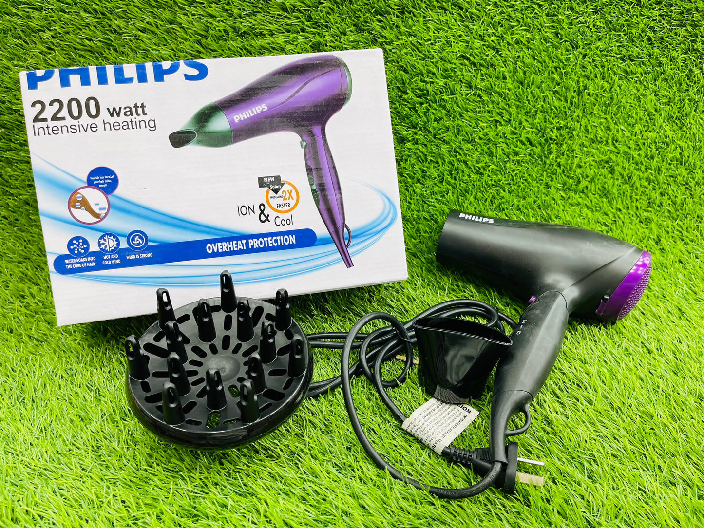PHILIPS 2200W ION AND COOL HAIR DRYER 8810