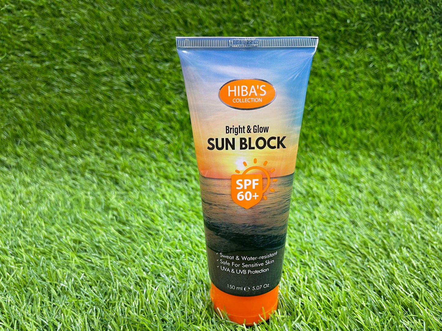 HIBAS SUN BLOCK (BRIGHT AND GLOW)SPF 60 (150ML)(ALL SKIN TYPES)(CAST FREE)