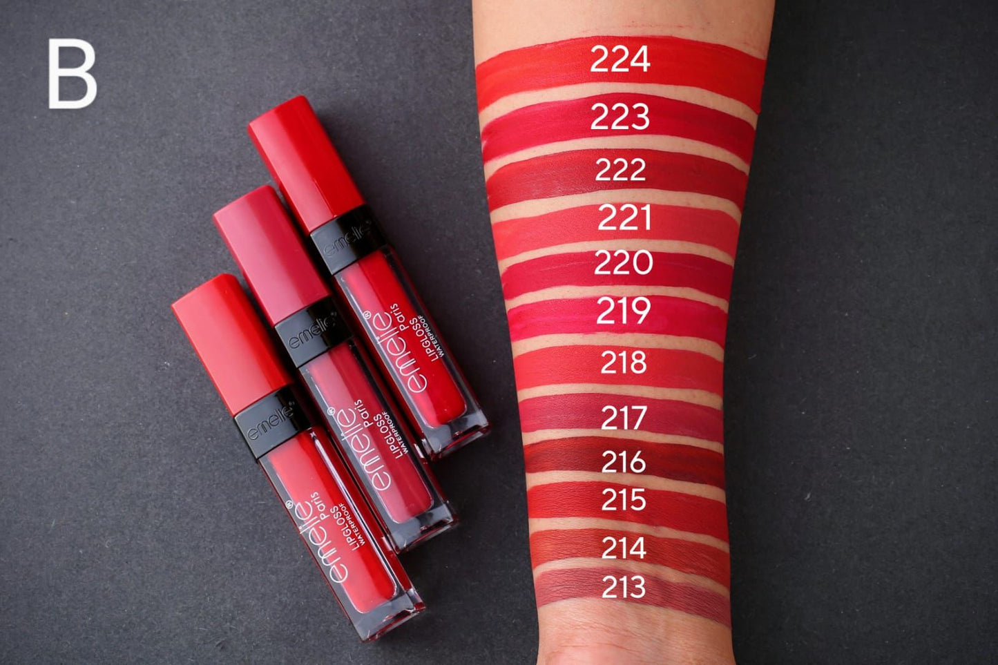 EMELIE LIPGLOSS PACK OF 12 H858 RED SETTING