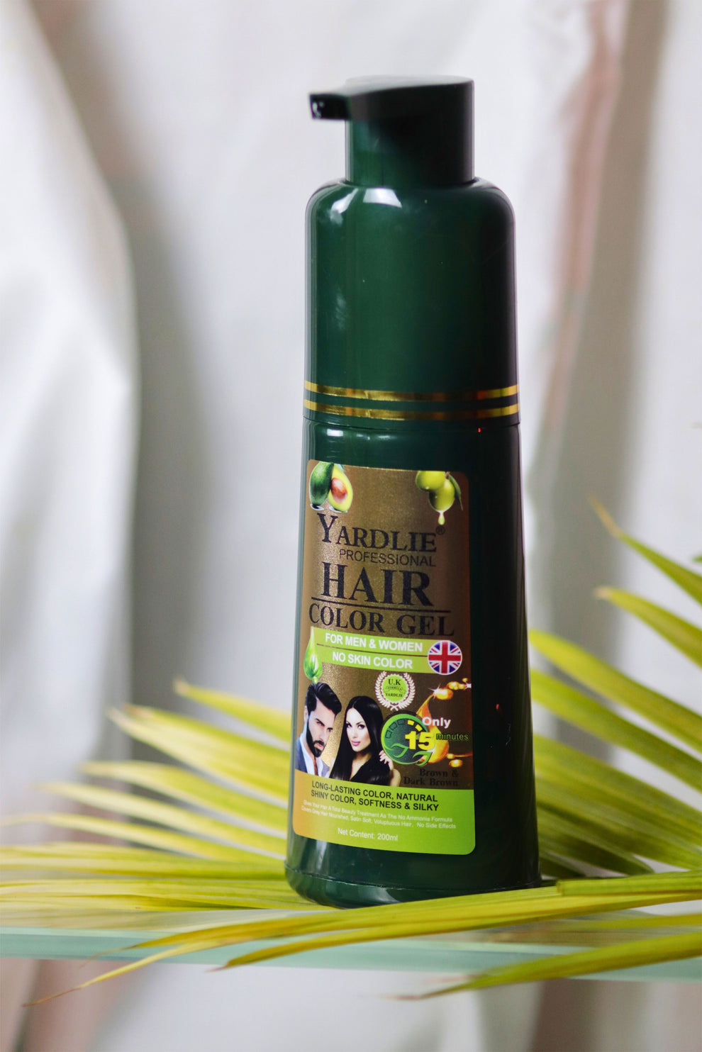 YARDLIE DARK BROWN HAIR COLOUR SHAMPOO GEL ADVANCE BOTTLE