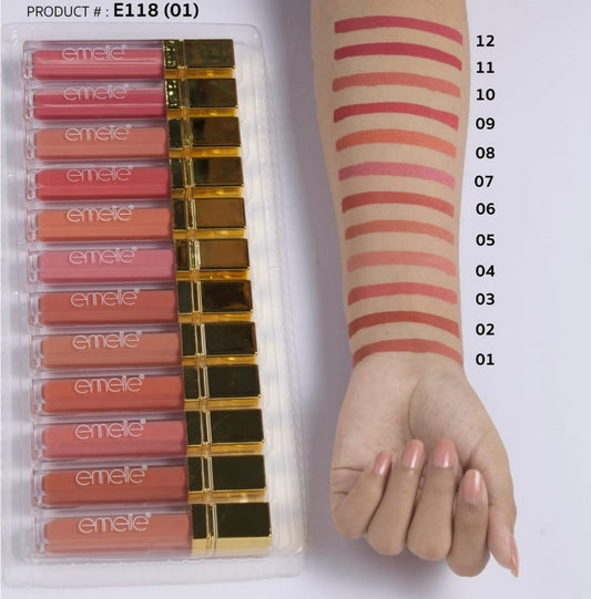 EMELIE LIPGLOSS PACK OF 12 LIFE PEACH PINK SETTING