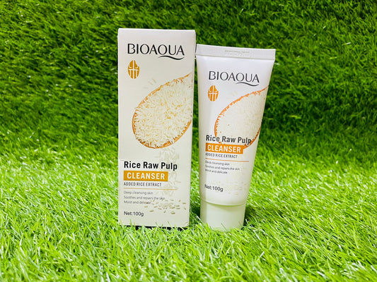 BIOAQUA Rice Raw Pulp Whitening Facial Cleanser 100g (ALL SKIN TYPES)