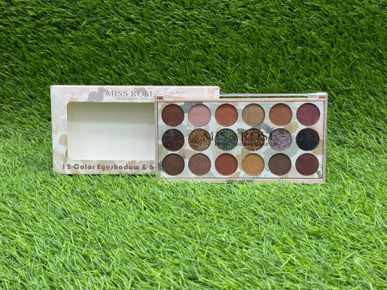 MISSROSE 6COLOUR GLITTER 12 COLOUR SHIMMER+MATT EYESHADOW PALLETE