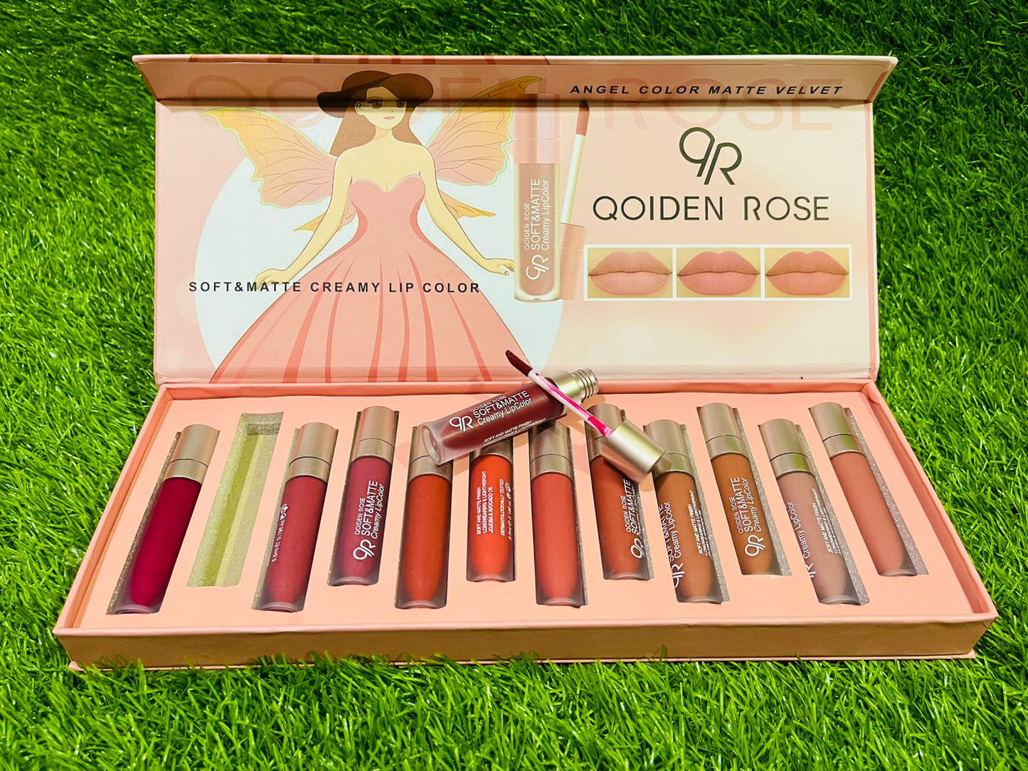 Qoiden Rose Matte Creamy Lip Color 12 Pcs Set