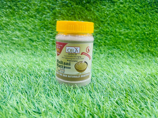 ORA GOLD MULTANI MITTI+HUSN YOUSAF POWDER MASK 200GRM(ALL SKIN TYPES)