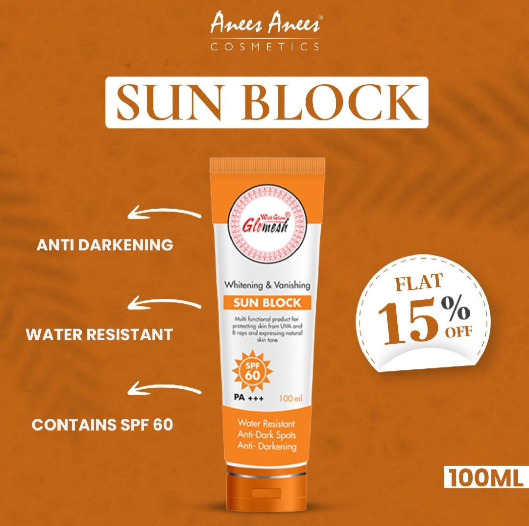 GLOMESH SUNBLOCK SPF 60+ 120ML(ALL SKIN TYPES)