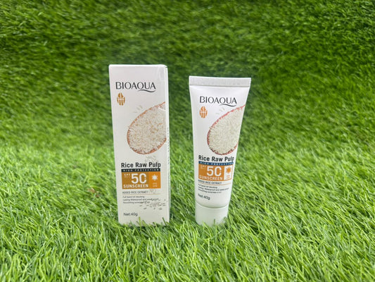 Bioaqua Rice Sunblock Spf50 Cream 50ml(ALL SKIN TYPES)(CAST FREE)