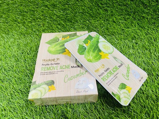 HAOKALI REMOVE ACNE CUCUMBER FACE SHEET MASK (FOR OILY/ACNE SKIN)
