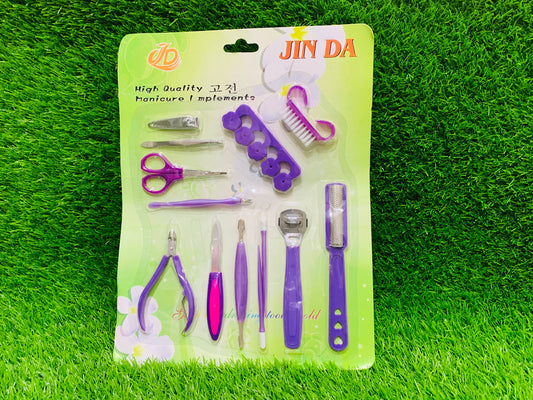 JIN DA 12PCS MANI PEDI TOOL SET
